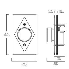 Plank Hardware JASPER 1G Diamond Dimmer Switch - Polished Nickel / Unlacquered Brass