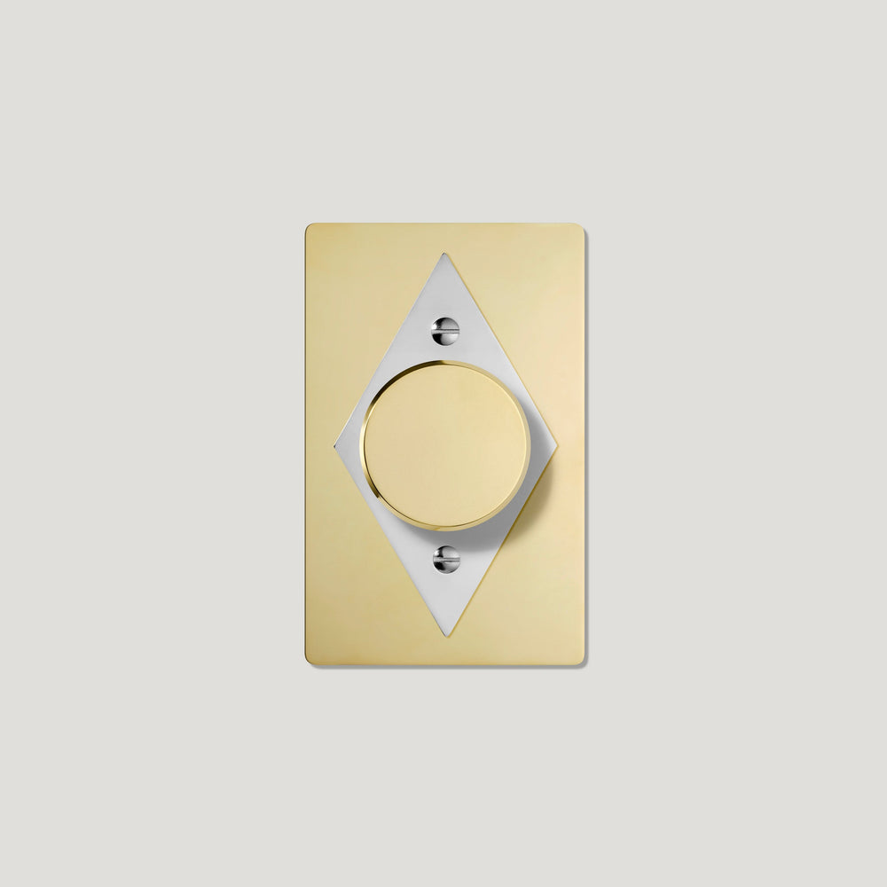 JASPER 1G Diamond Dimmer Switch - Unlacquered Brass / Polished Nickel