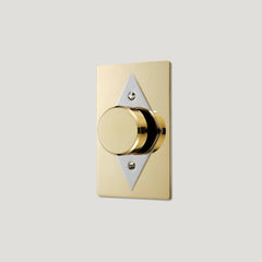 Plank Hardware JASPER 1G Diamond Dimmer Switch - Unlacquered Brass / Polished Nickel