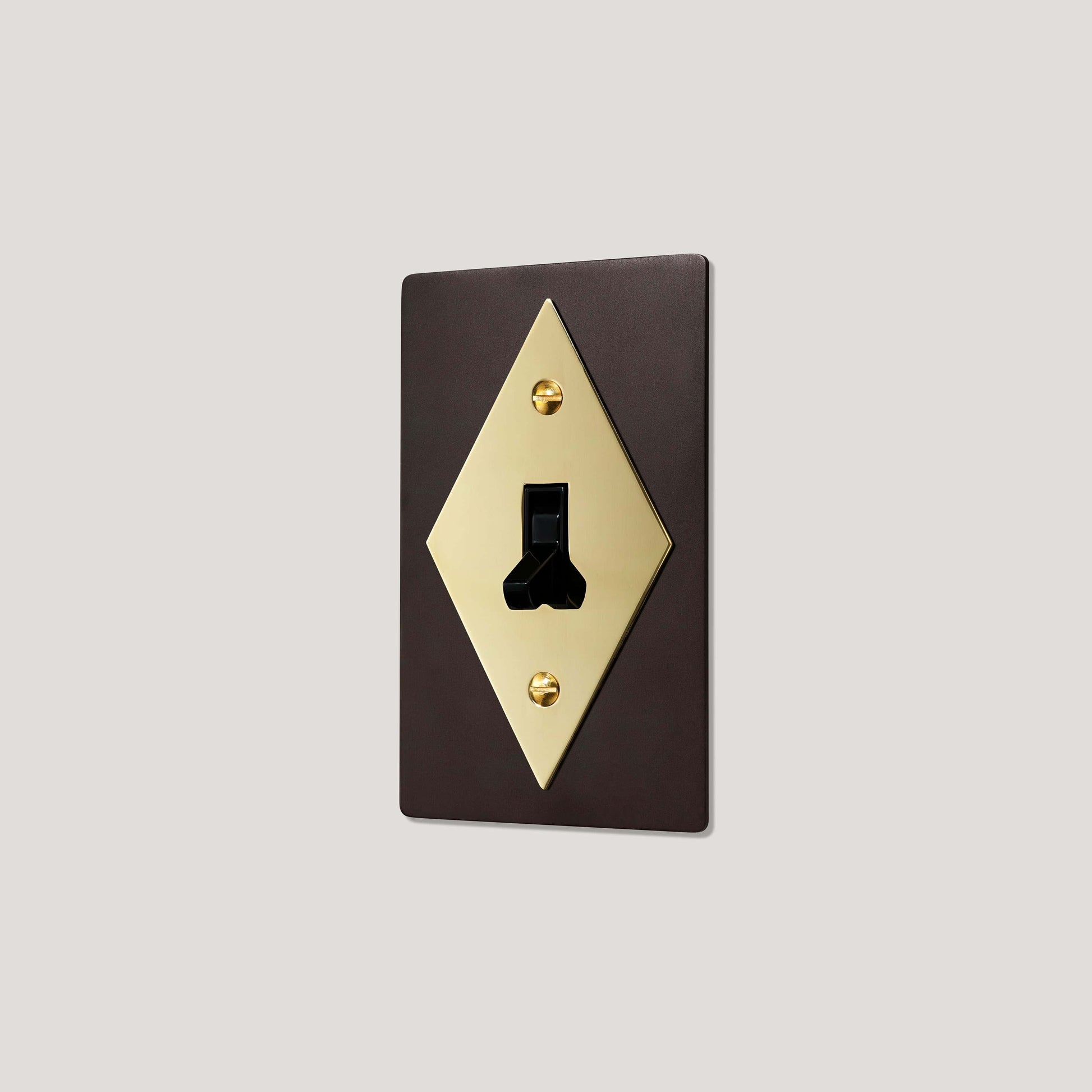 Plank Hardware JASPER 1G Diamond Toggle Switch - Blackened Bronze / Unlacquered Brass