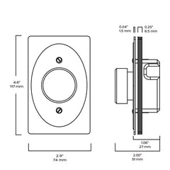 Plank Hardware JASPER 1G Oval Dimmer Switch - Polished Nickel / Unlacquered Brass