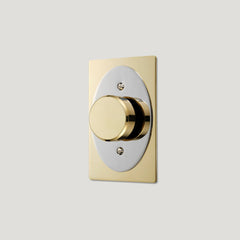 Plank Hardware JASPER 1G Oval Dimmer Switch - Unlacquered Brass / Polished Nickel
