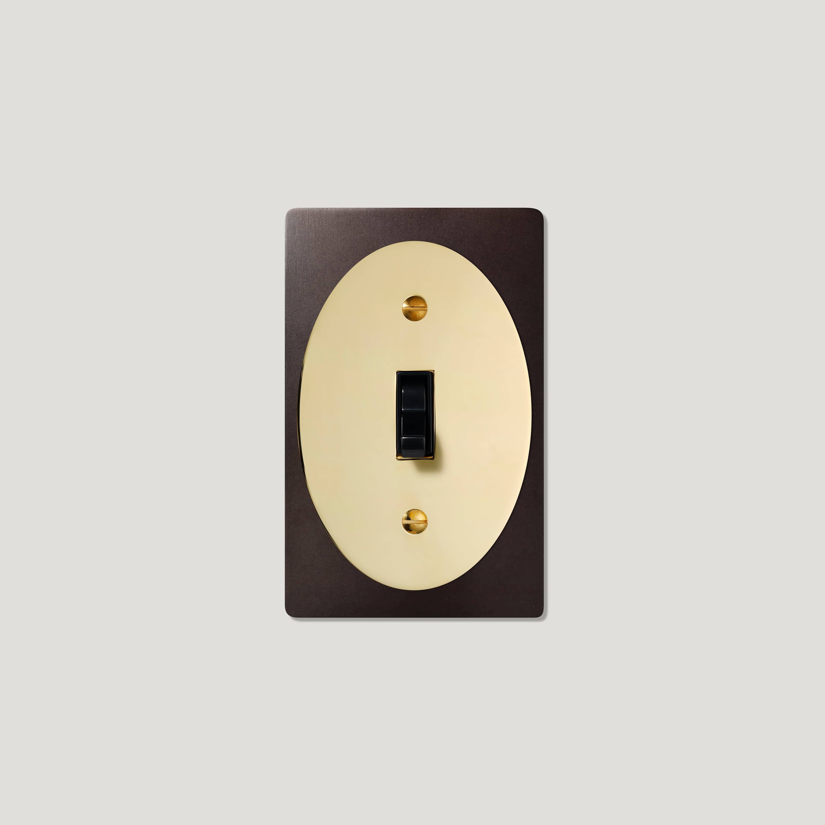 Plank Hardware JASPER 1G Oval Toggle Switch - Blackened Bronze / Unlacquered Brass
