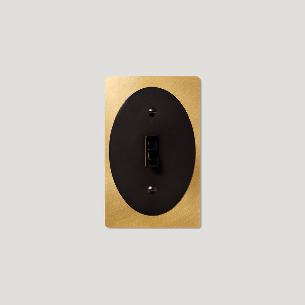 JASPER 1G Oval Toggle Switch - Heritage Brass / Blackened Bronze