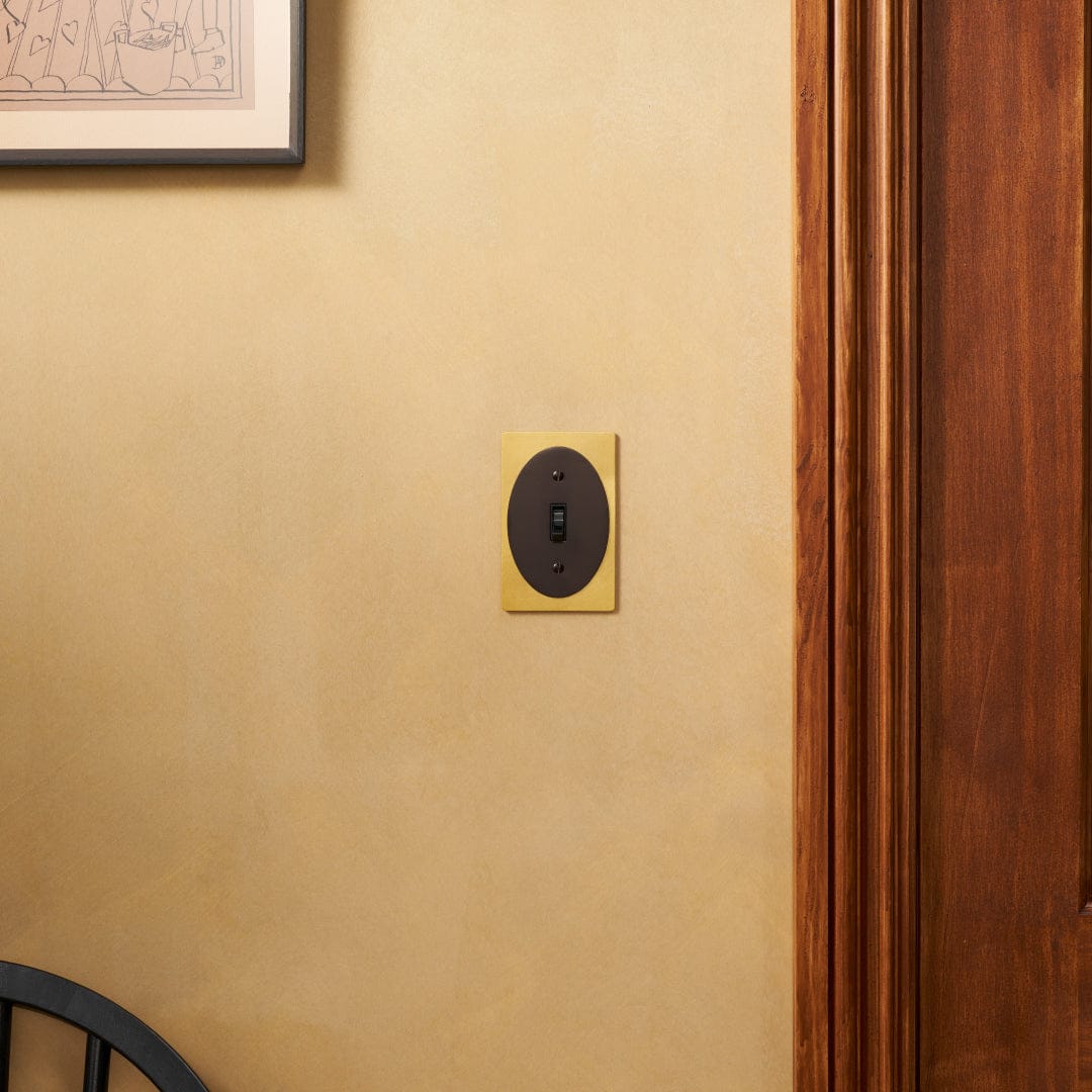 Plank Hardware JASPER 1G Oval Toggle Switch - Heritage Brass / Blackened Bronze