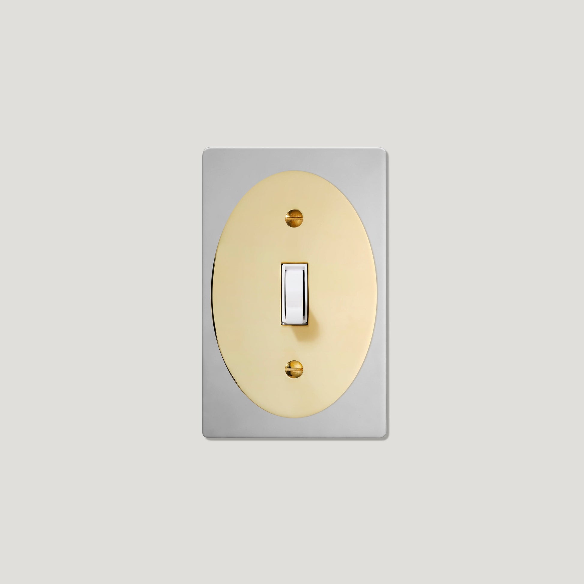 Plank Hardware JASPER 1G Oval Toggle Switch - Polished Nickel / Unlacquered Brass