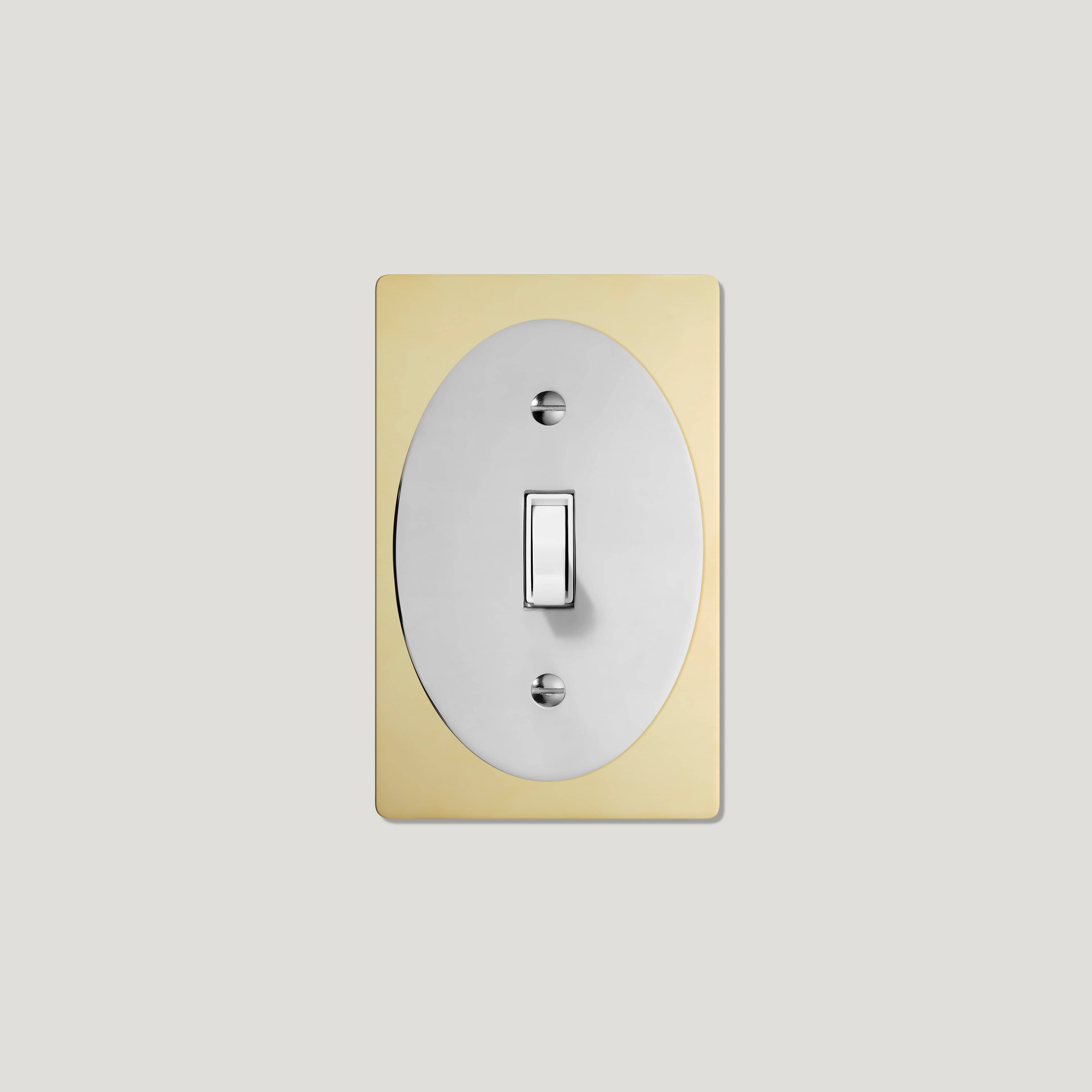 Plank Hardware JASPER 1G Oval Toggle Switch - Unlacquered Brass / Polished Nickel