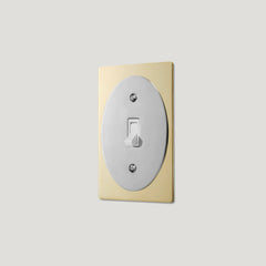 Plank Hardware JASPER 1G Oval Toggle Switch - Unlacquered Brass / Polished Nickel