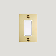 JASPER 1G Rocker Light Switch - Unlacquered Brass