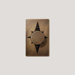 Plank Hardware JASPER 1G Star Dimmer Switch - Antique Brass / Blackened Bronze