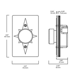 Plank Hardware JASPER 1G Star Dimmer Switch - Polished Nickel / Unlacquered Brass