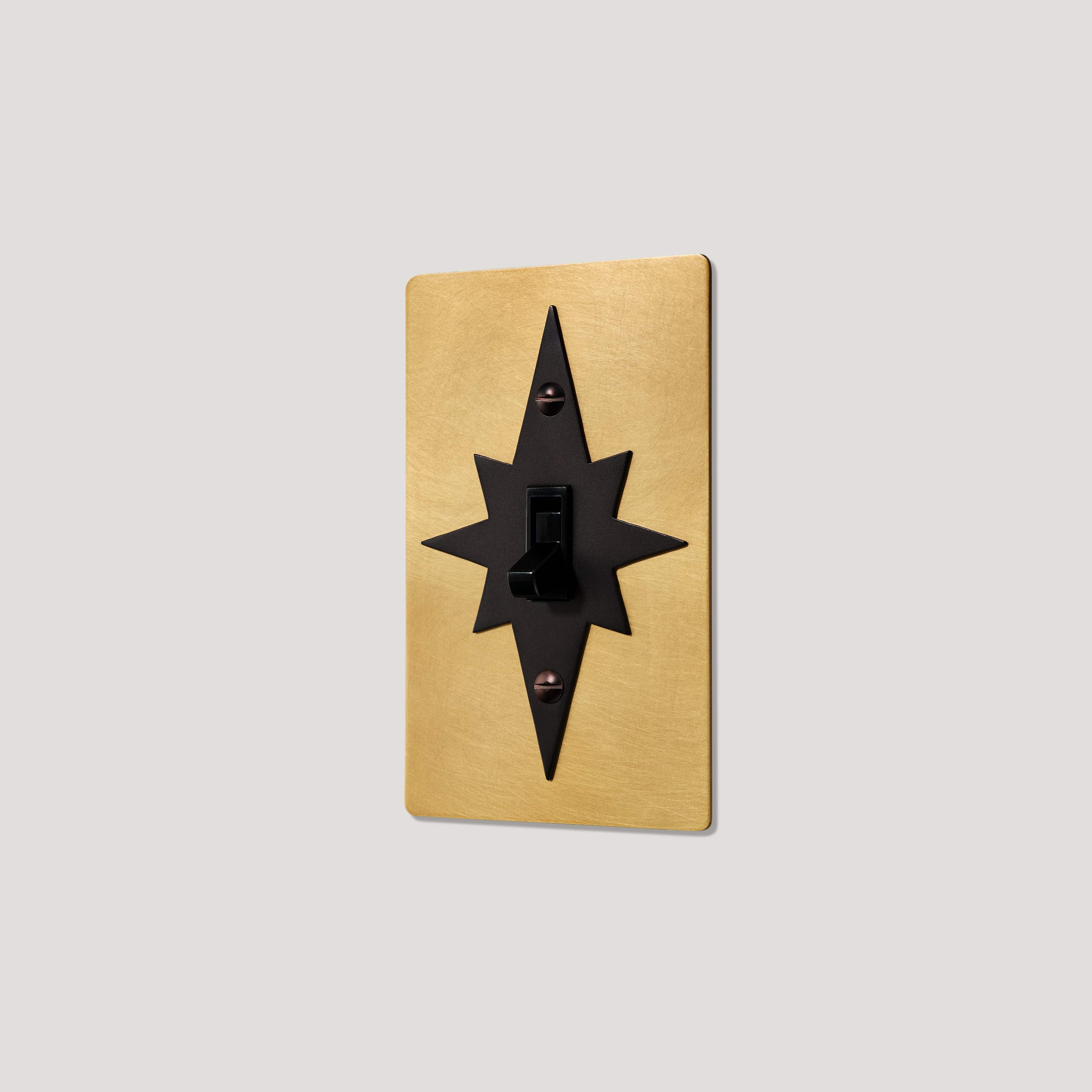 Plank Hardware JASPER 1G Star Toggle Switch - Heritage Brass / Blackened Bronze