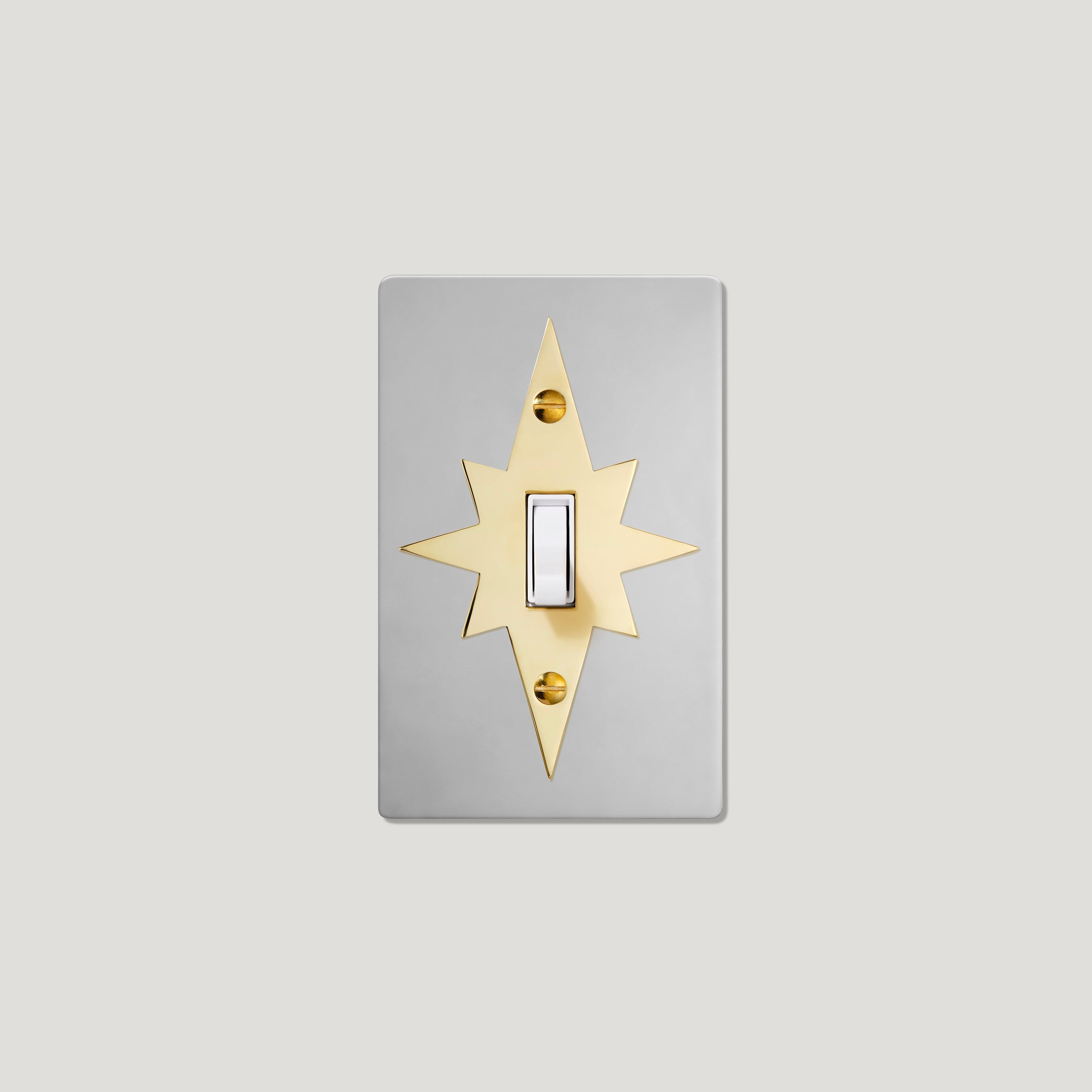 Plank Hardware JASPER 1G Star Toggle Switch - Polished Nickel / Unlacquered Brass
