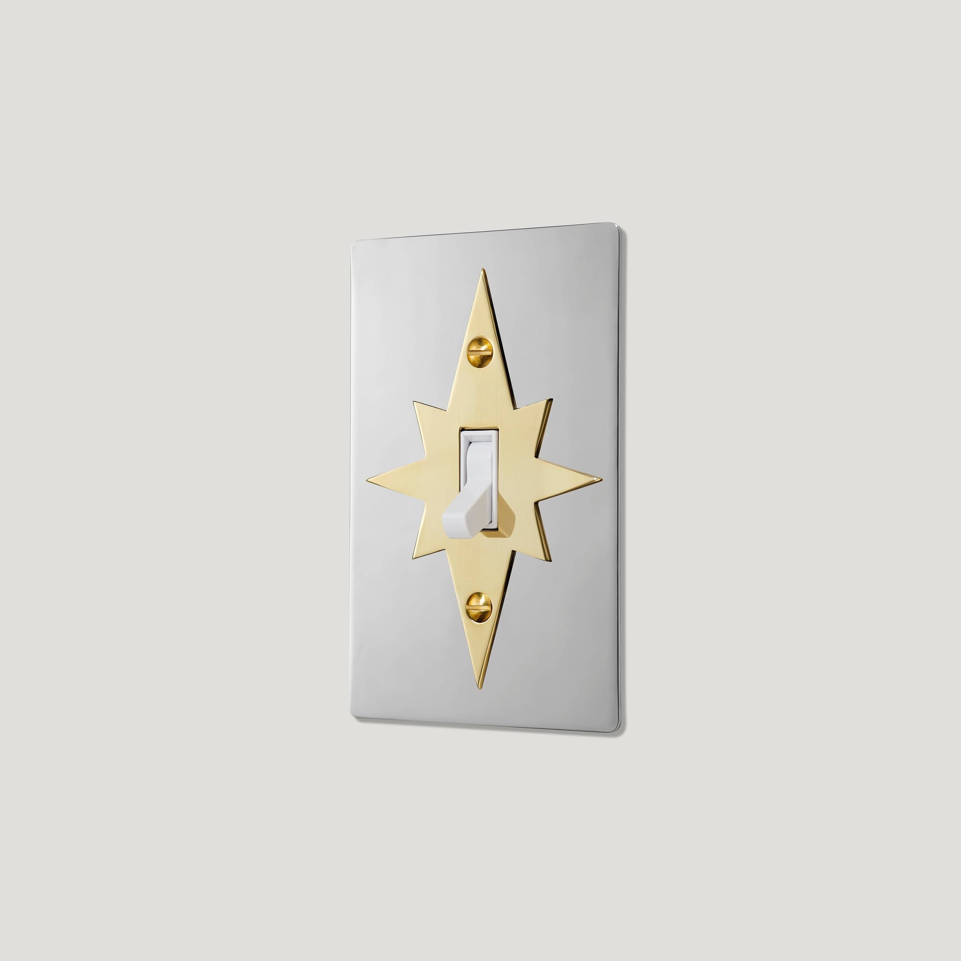 Plank Hardware JASPER 1G Star Toggle Switch - Polished Nickel / Unlacquered Brass