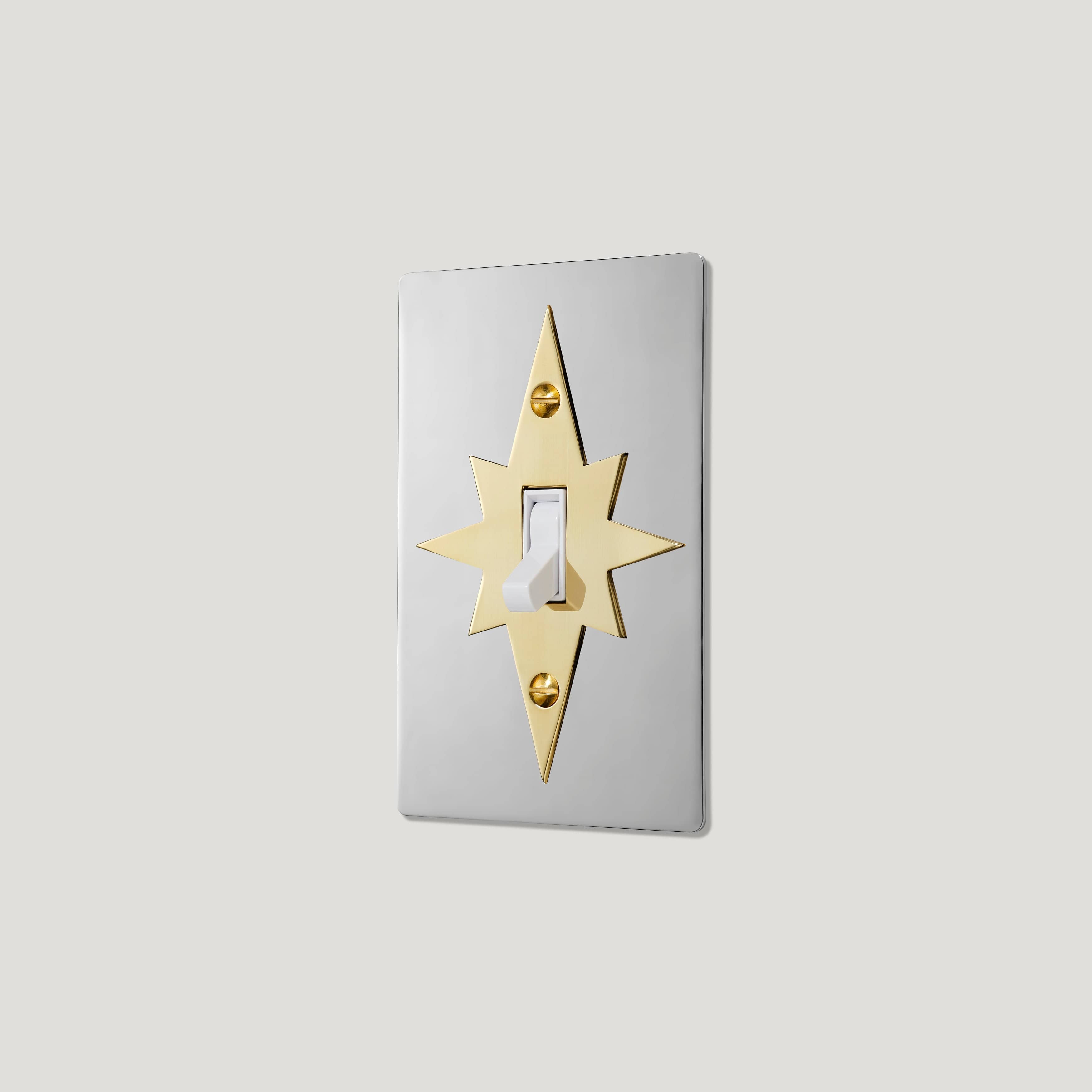 Plank Hardware JASPER 1G Star Toggle Switch - Polished Nickel / Unlacquered Brass