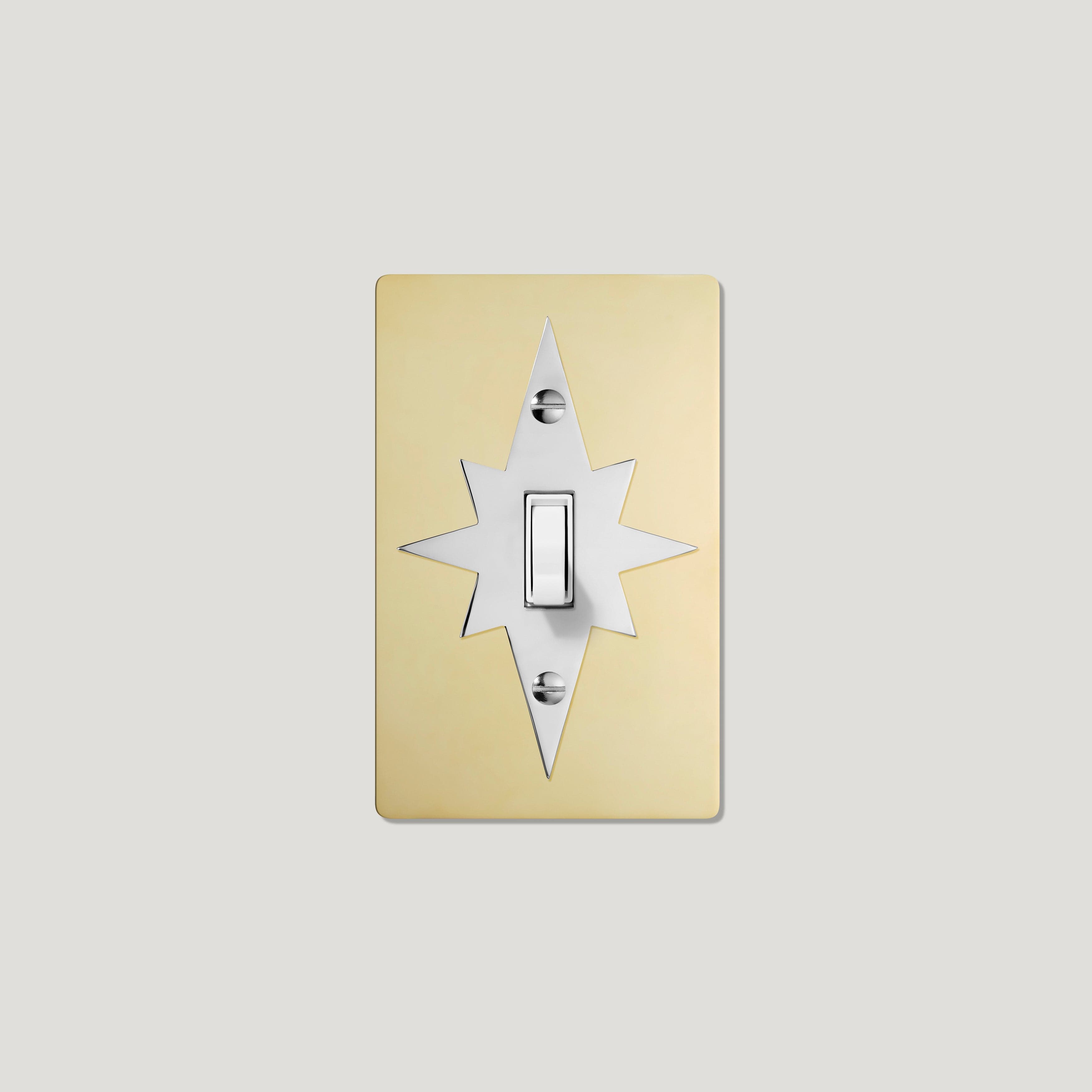 Plank Hardware JASPER 1G Star Toggle Switch - Unlacquered Brass / Polished Nickel