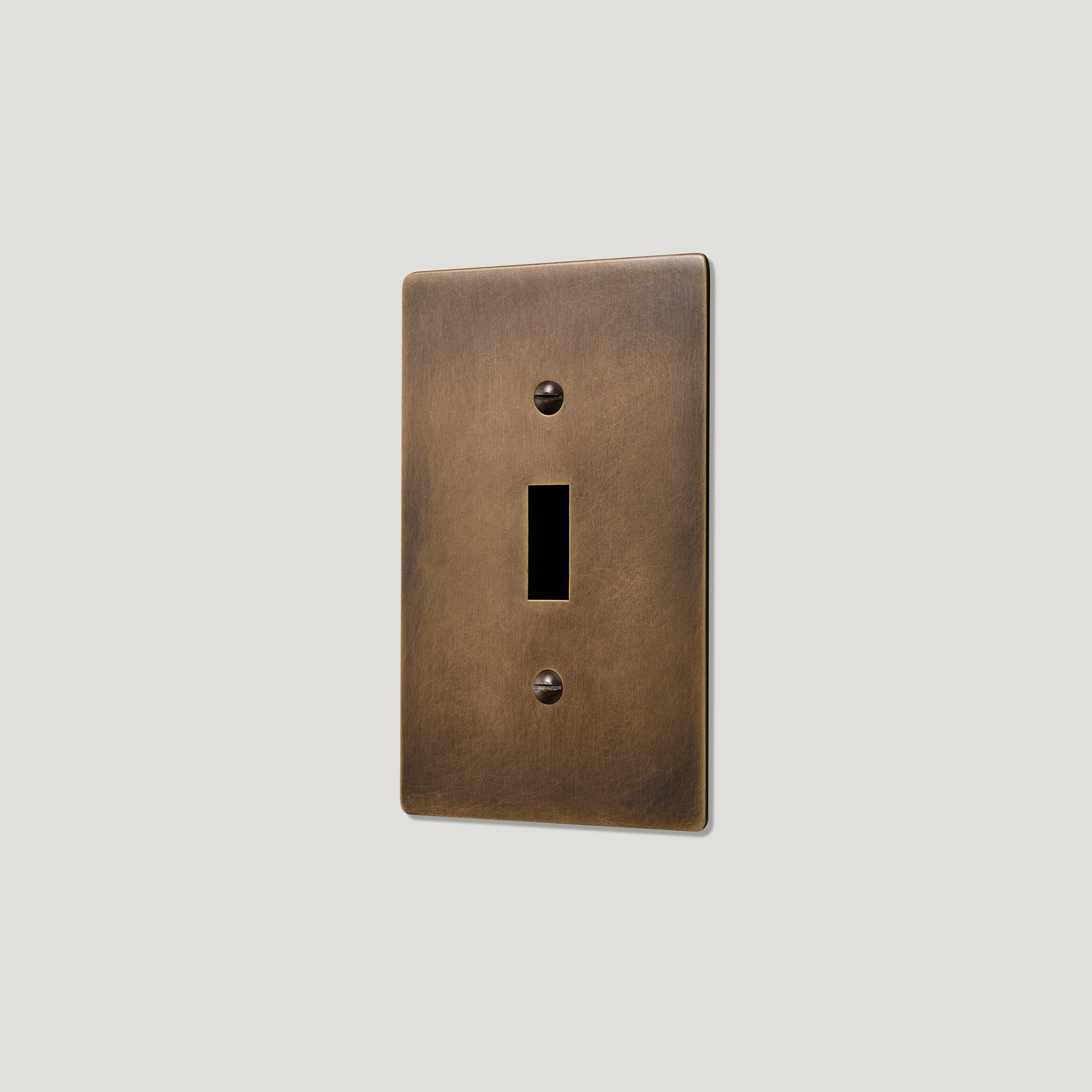 Plank Hardware JASPER 1G Toggle/Dimmer Plate - Antique Brass