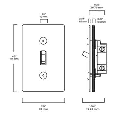 Plank Hardware JASPER 1G Toggle Switch - Polished Nickel