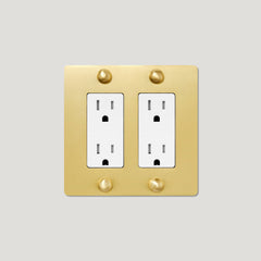 Plank Hardware JASPER 2G 15A Outlet - Brass
