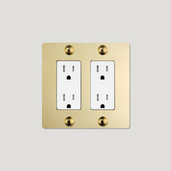 Plank Hardware JASPER 2G 15A Outlet - Unlacquered Brass