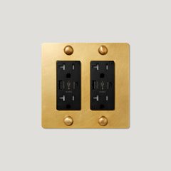 JASPER 2G 20A USB Outlet - Heirloom Brass