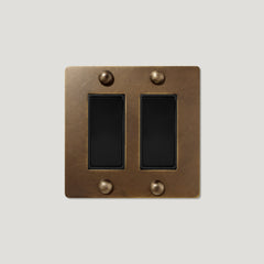 JASPER 2G Rocker Light Switch - Antique Brass