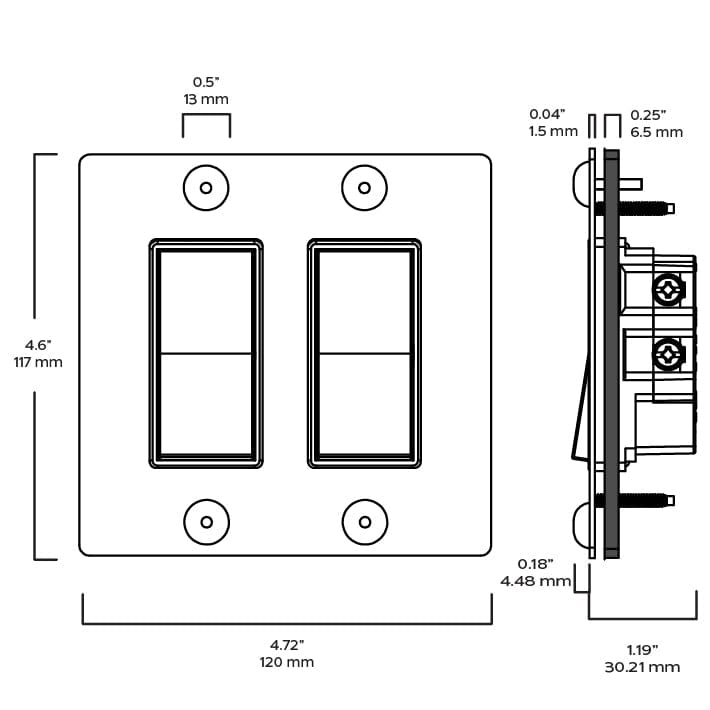 Plank Hardware JASPER 2G Rocker Switch - Antique Brass