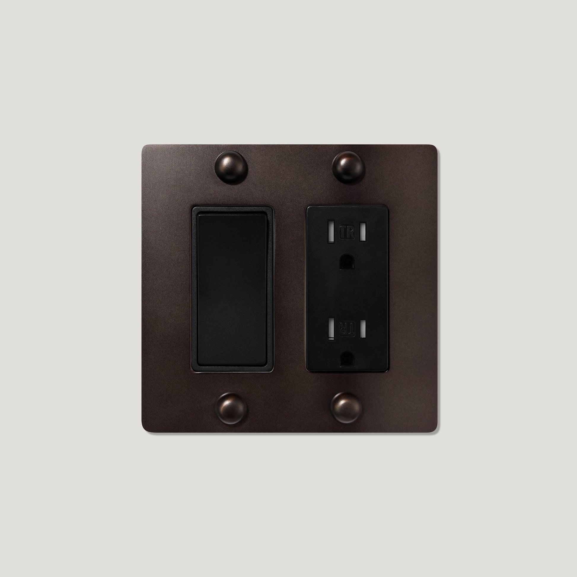 Plank Hardware JASPER 2G Rocker Switch & Outlet - Blackened Bronze