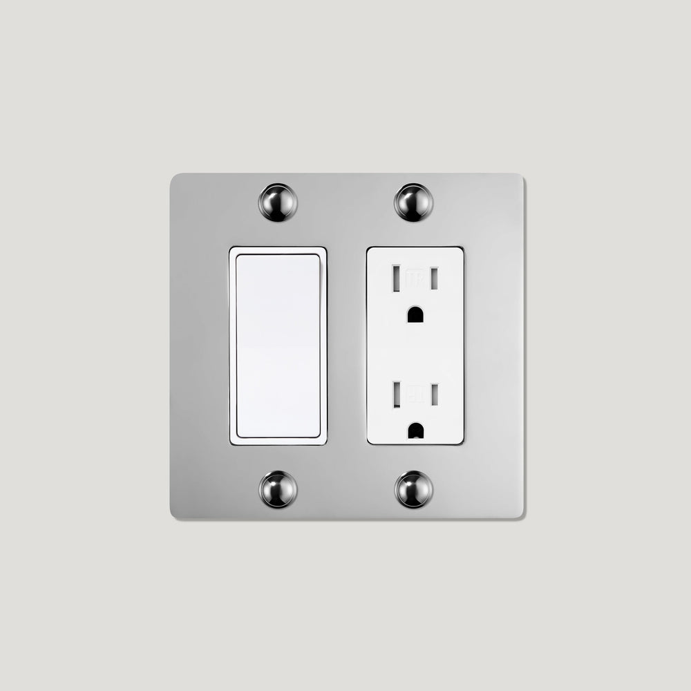JASPER 2G Rocker Switch & Outlet - Polished Nickel
