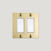Plank Hardware JASPER 2G Rocker Switch - Unlacquered Brass