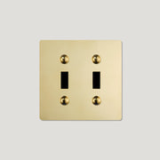 Plank Hardware JASPER 2G Toggle/Dimmer Plate - Unlacquered Brass