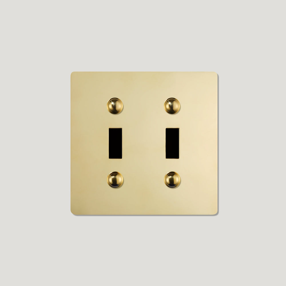 JASPER 2G Toggle/Dimmer Plate - Unlacquered Brass