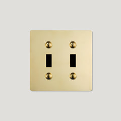 Plank Hardware JASPER 2G Toggle/Dimmer Plate - Unlacquered Brass