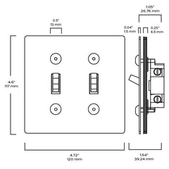 Plank Hardware JASPER 2G Toggle Switch - Antique Brass
