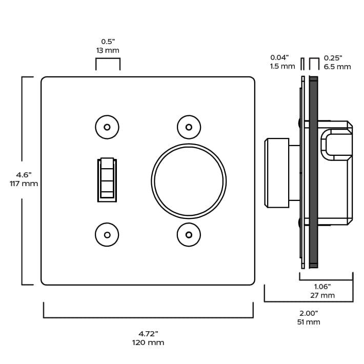 Plank Hardware JASPER 2G Toggle Switch & Dimmer - Brass