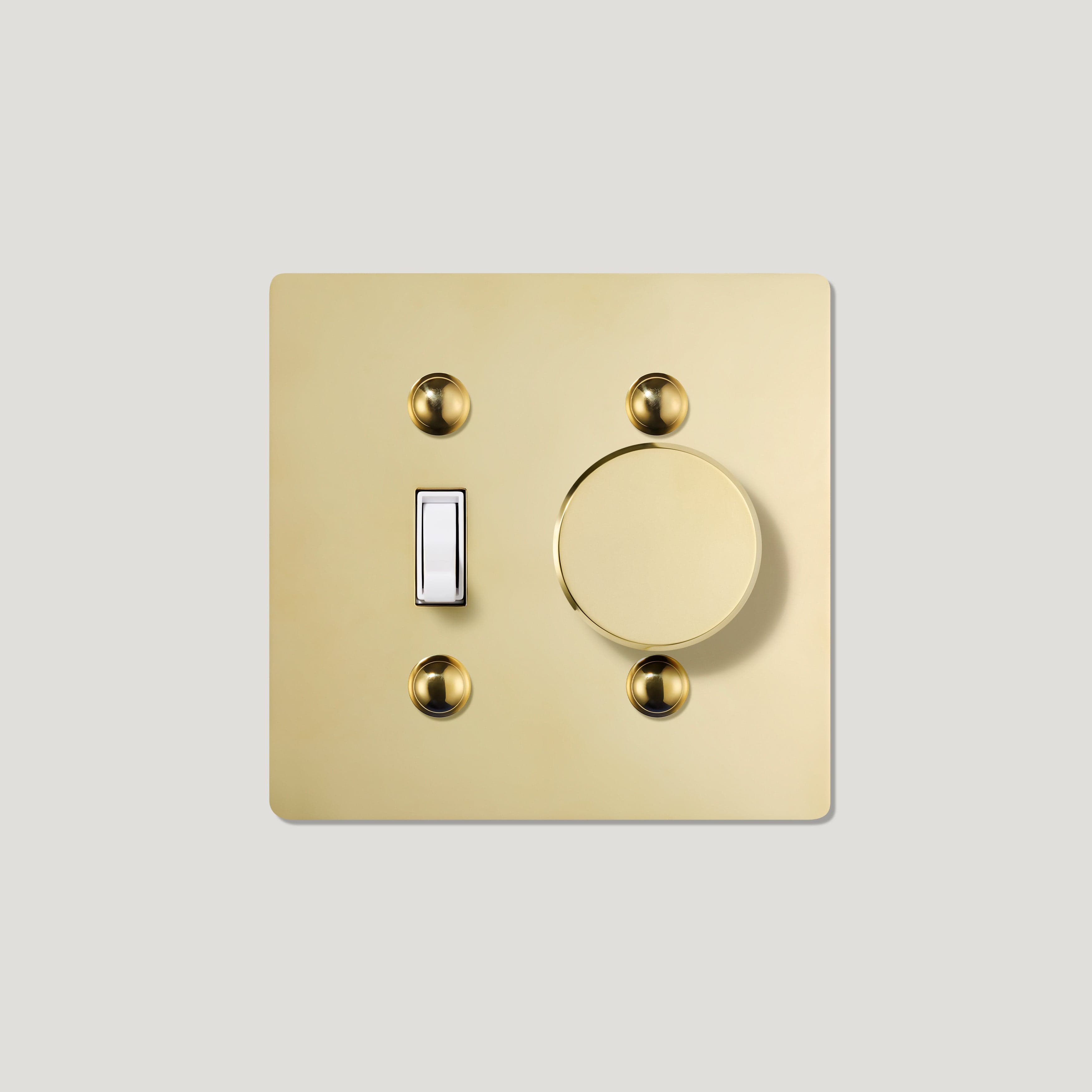 Plank Hardware JASPER 2G Toggle Switch & Dimmer - Unlacquered Brass