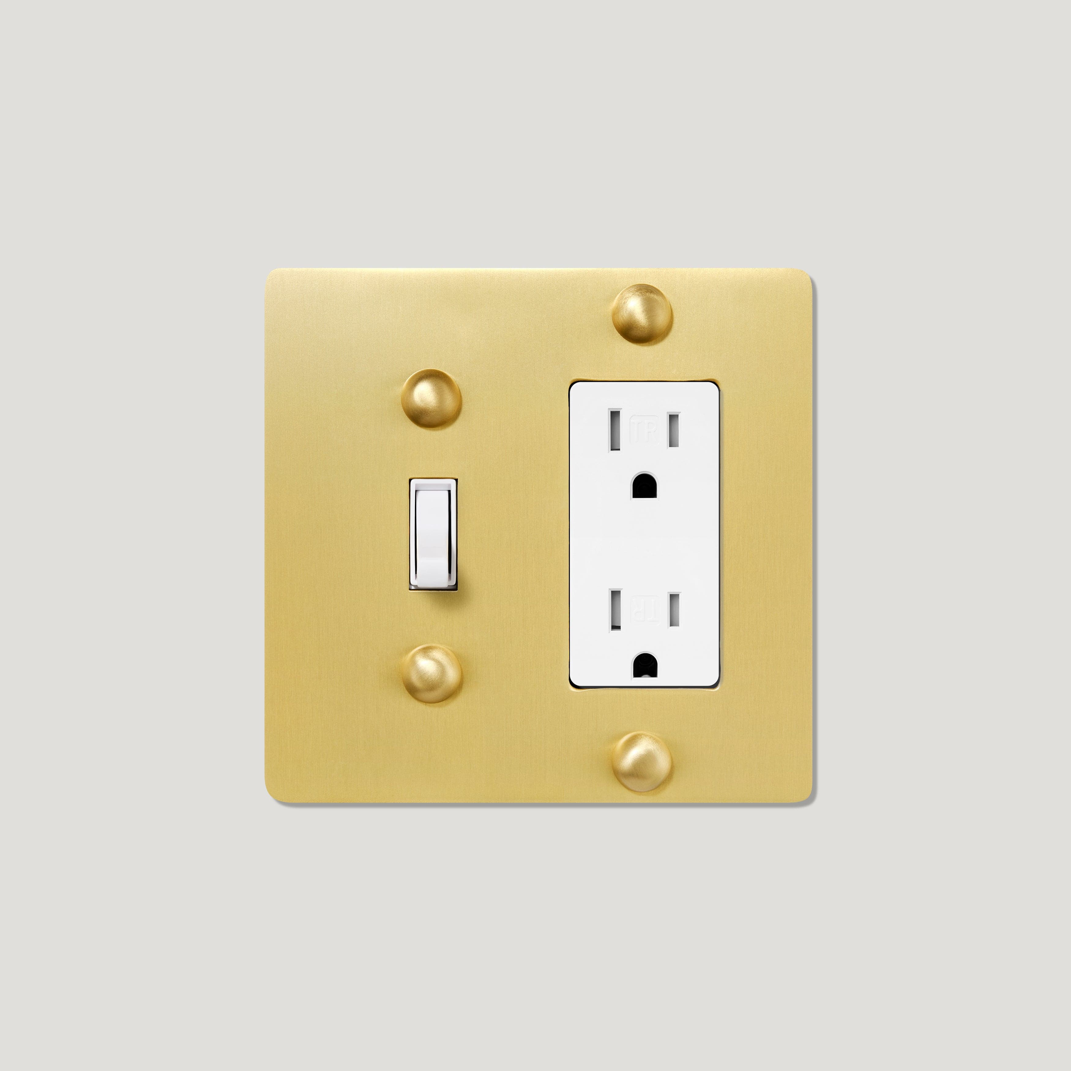 Plank Hardware JASPER 2G Toggle Switch & Outlet - Brass