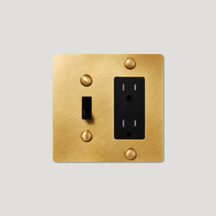 Plank Hardware JASPER 2G Toggle Switch & Outlet - Heritage Brass