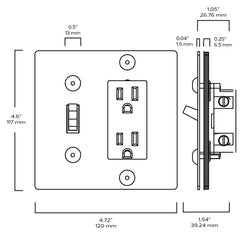 Plank Hardware JASPER 2G Toggle Switch & Outlet - Polished Nickel