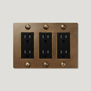 Plank Hardware JASPER 3G 15A Outlet - Antique Brass