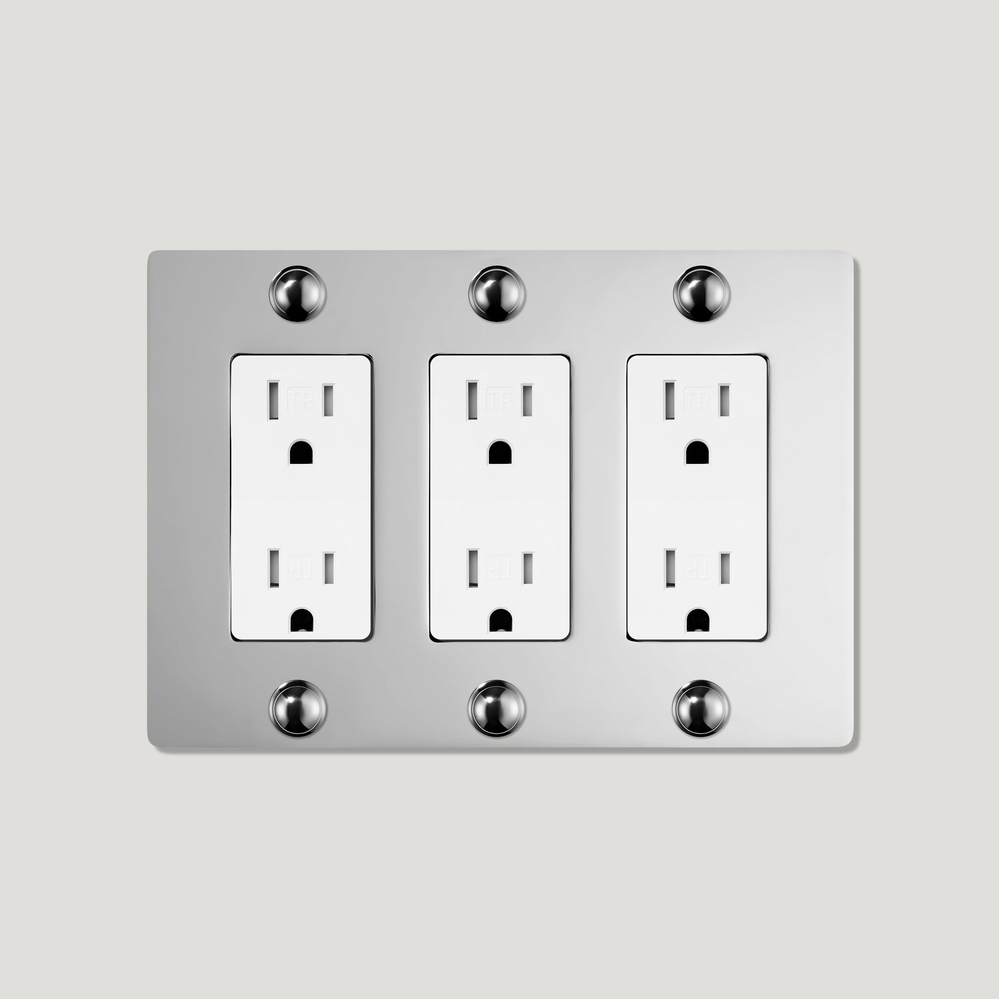 Plank Hardware JASPER 3G 15A Outlet - Polished Nickel