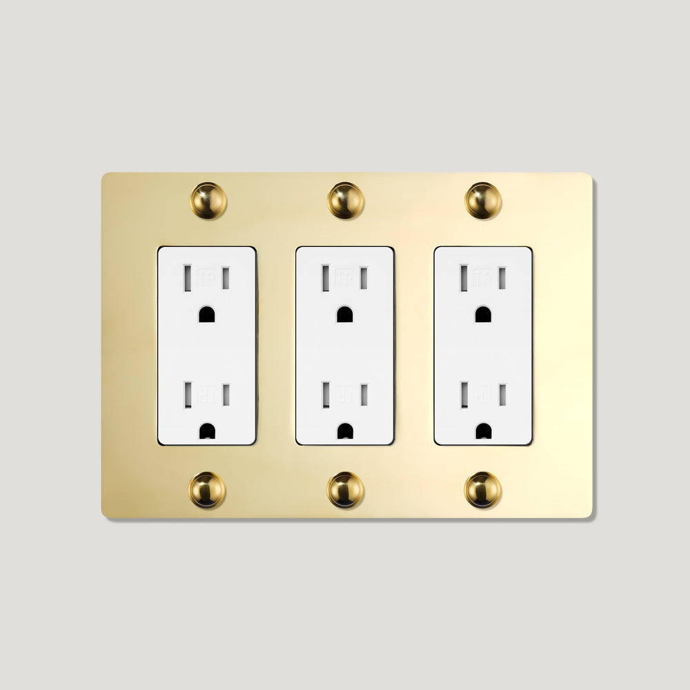 JASPER 3G 15A Outlet - Unlacquered Brass