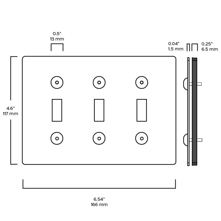 Plank Hardware JASPER 3G Toggle/Dimmer Plate - Blackened Bronze