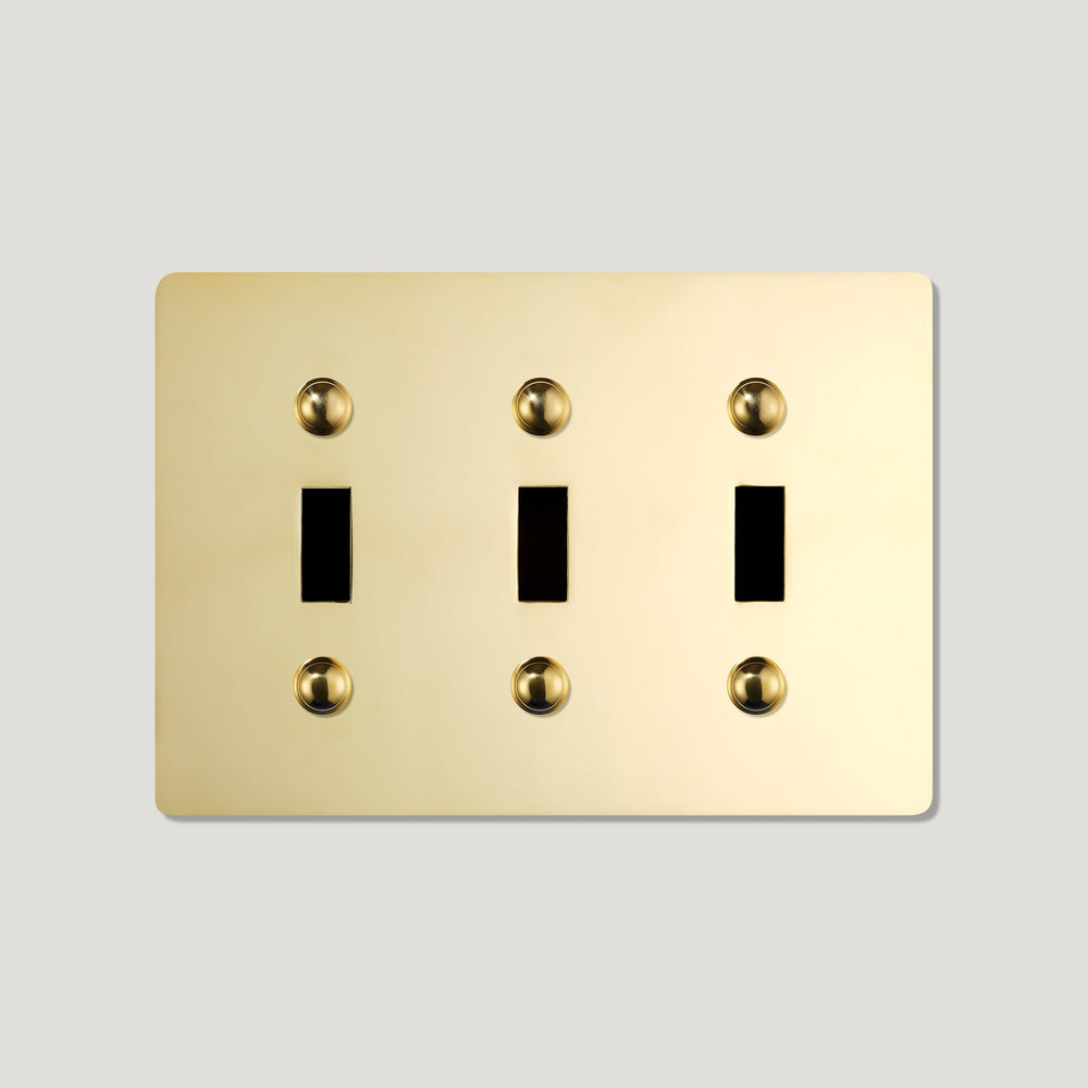 JASPER 3G Toggle/Dimmer Plate - Unlacquered Brass