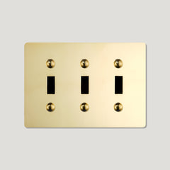 Plank Hardware JASPER 3G Toggle/Dimmer Plate - Unlacquered Brass