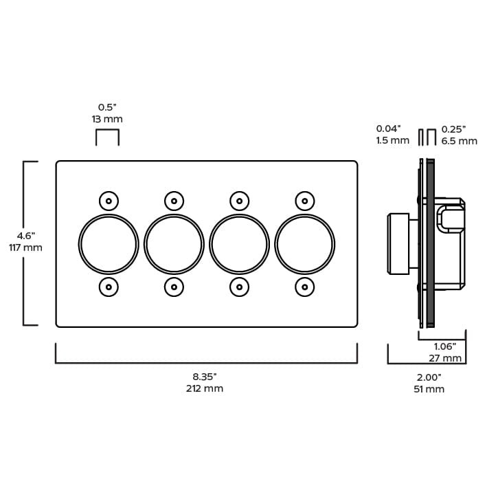 Plank Hardware JASPER 4G Dimmer Switch - Brass