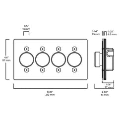 Plank Hardware JASPER 4G Dimmer Switch - Brass