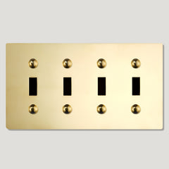 Plank Hardware JASPER 4G Toggle/Dimmer Plate - Unlacquered Brass