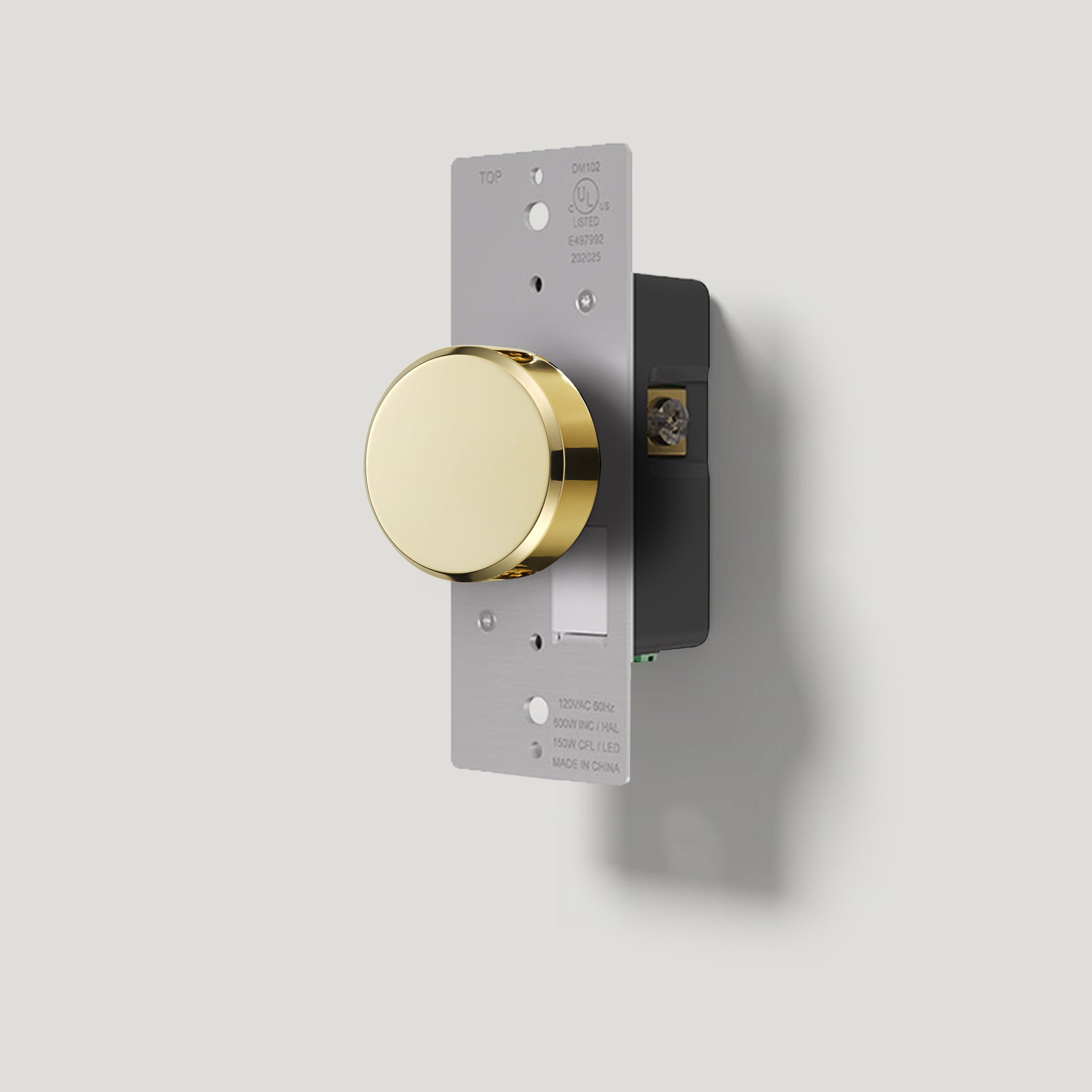 Plank Hardware JASPER Dimmer Switch Module - Unlacquered Brass Detail