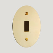 Plank Hardware JASPER Switch Oval Backplate - Unlacquered Brass